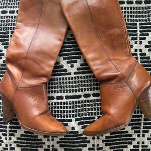 Candie's Tan Leather Heeled Boots